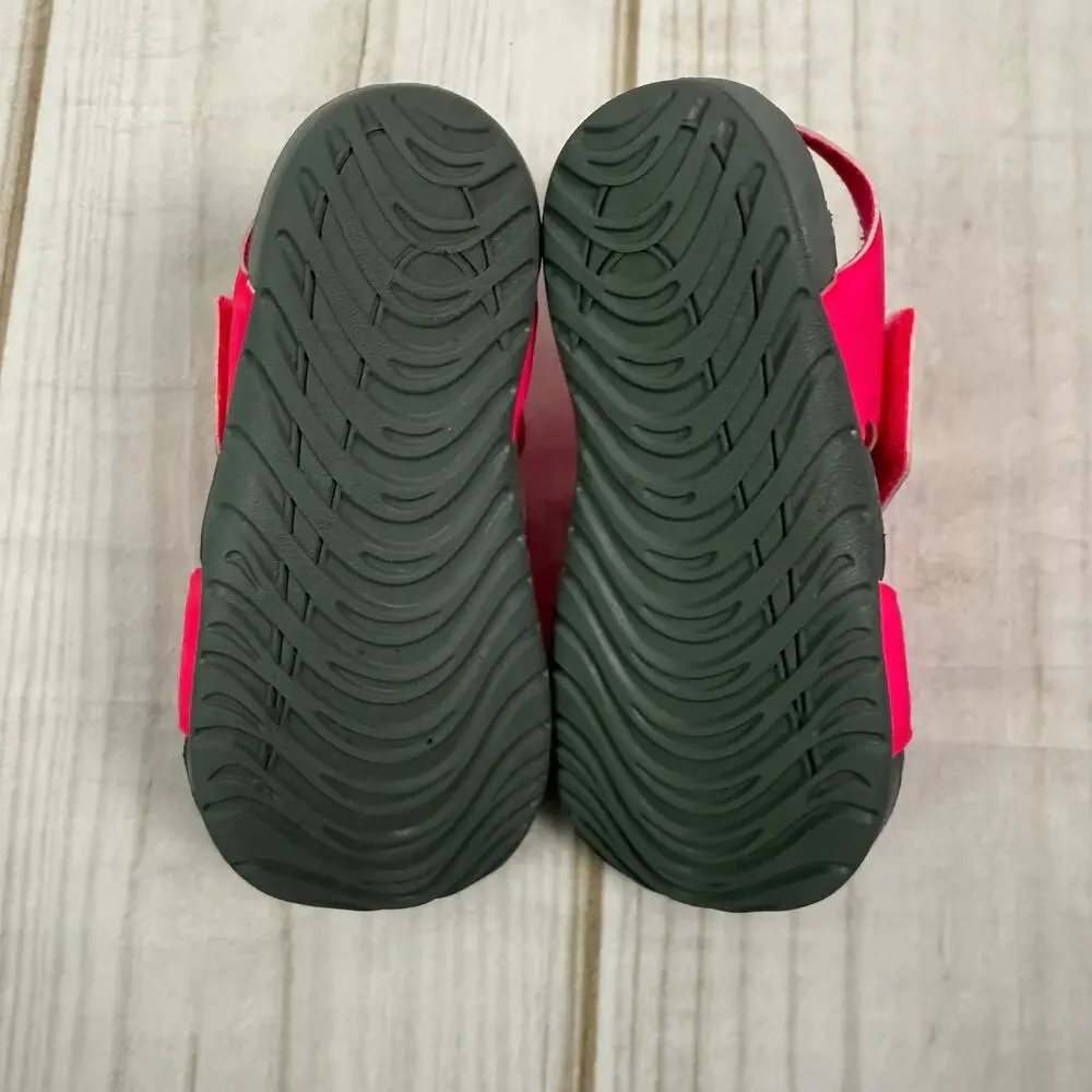 Nike Kids Sunray Water Sandals Toddler Pink Gray Hook and Loop Shoes Size 10C